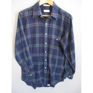 Vintage Van Driver Tartan Plaid Buttondown Shirt Size Medium